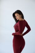 Жіночий укорочений топ на запах із довгим рукавом | VV Brand