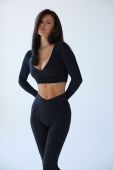 Жіночий укорочений топ на запах із довгим рукавом | VV Brand